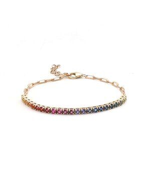 Violet Sapphire 14K (Custom) Yellow Gold Sapphire Bracelet